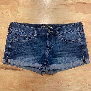 Express cuffed jean shorts